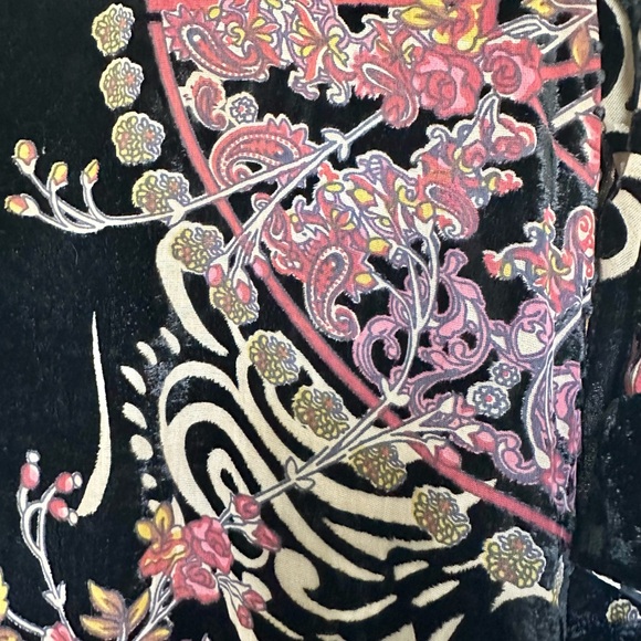 Ulla Popken Burnout Velvet Dress Floral & Fans Print Fits 18/20 - Picture 11 of 16